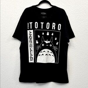 Studio Ghibli My Neighbor Totoro Kanji Totoro T-Shirt Unisex Sz XXL Black Anime